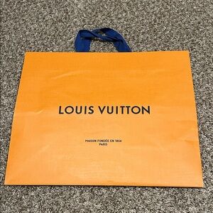 Louis Vuitton Tangerine Bag with Navy Handles